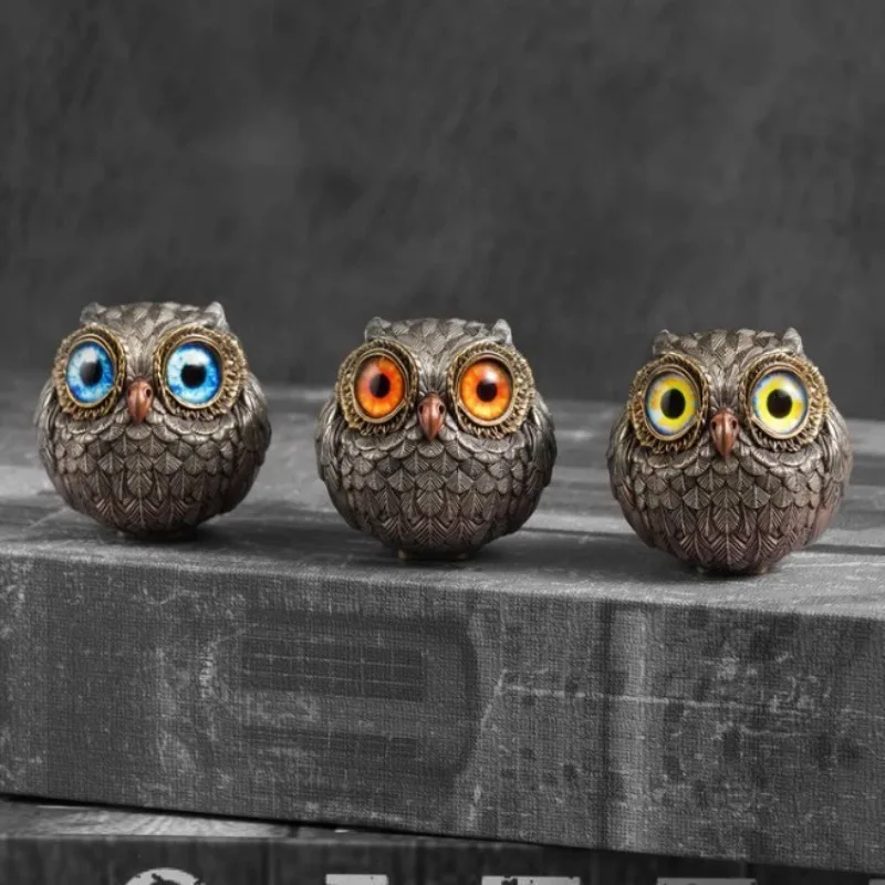 Owl Resin Crafts Home Courtyard Garden Decoration Cute Handmade Desktop Ornament Decoration of Garden Figurines