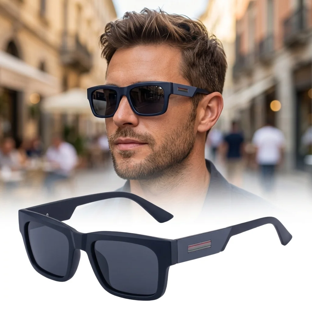 

Fashion Square Polarized Sunglasses for Men Trendy UV400 Protection Outdoor Sun Glasses for Driving Fishing Travel