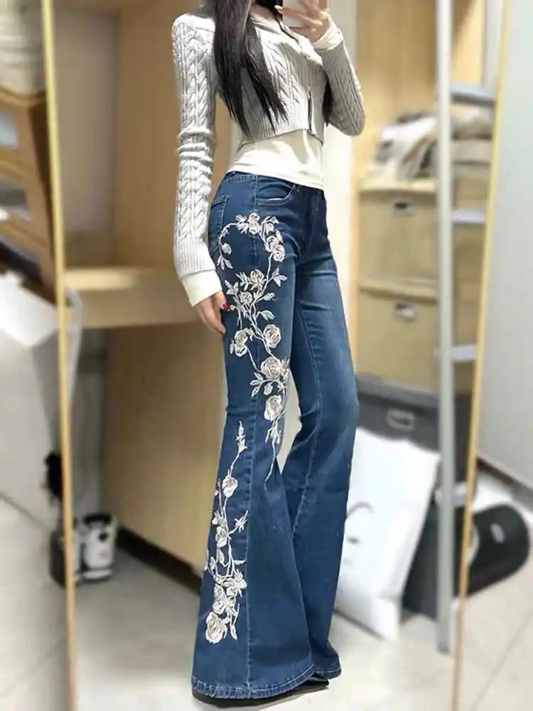 

Women's Baggy Jeans Vintage Blue Cowboy Pants Harajuku Denim Trousers Oversize 90s Aesthetic Streetwear Y2k 2000s Trashy Clothes