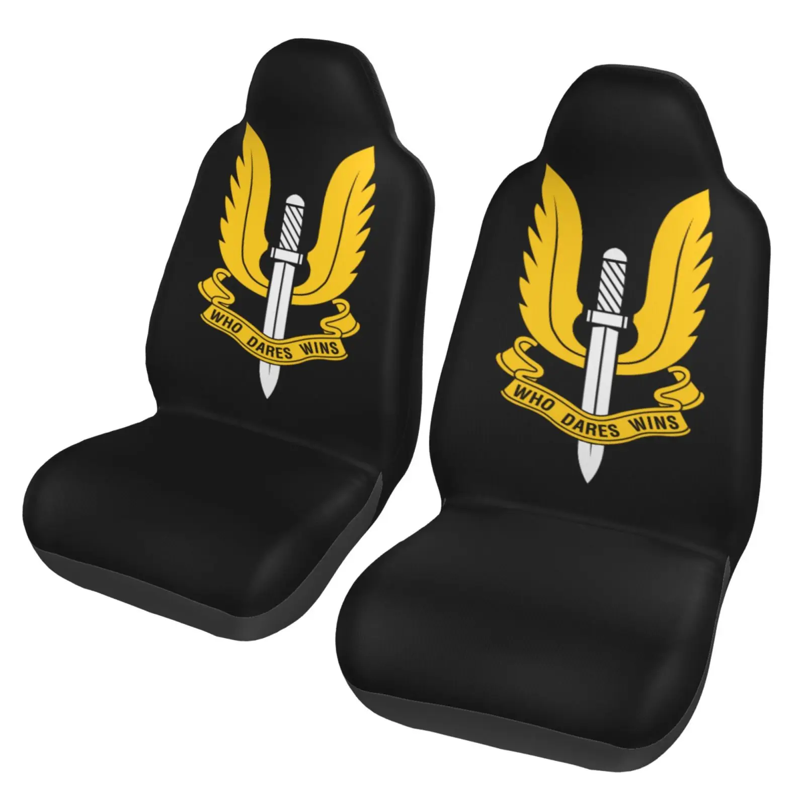 Who Dares Wins British Special Air Service Car Seat Cover 2pcs Printing Universal Front Protector Accessories Cushion Set