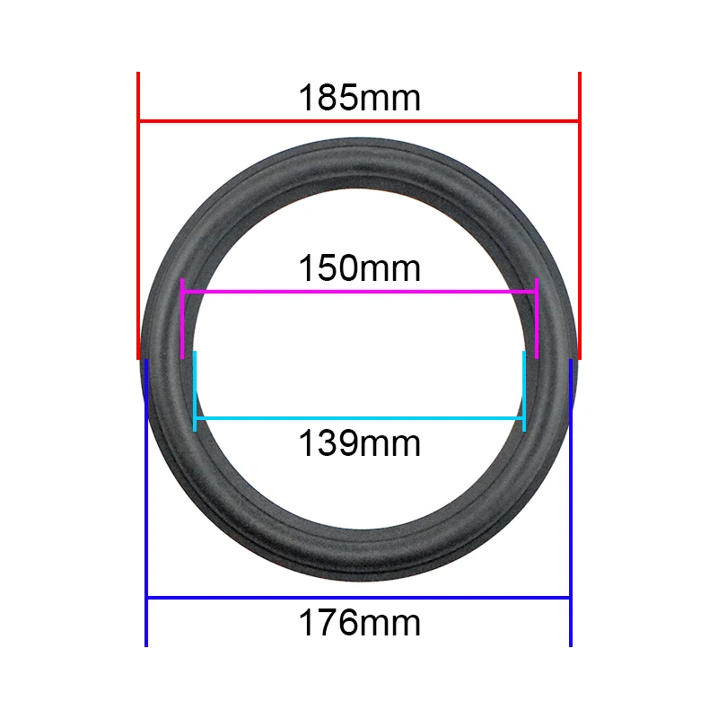 7 inch 7.5 inch 185mm Car Speaker Rubber edge Surround Suspension Horn 8 inch For Yamaha Audi Philips Soft Ring Repair 2PCS