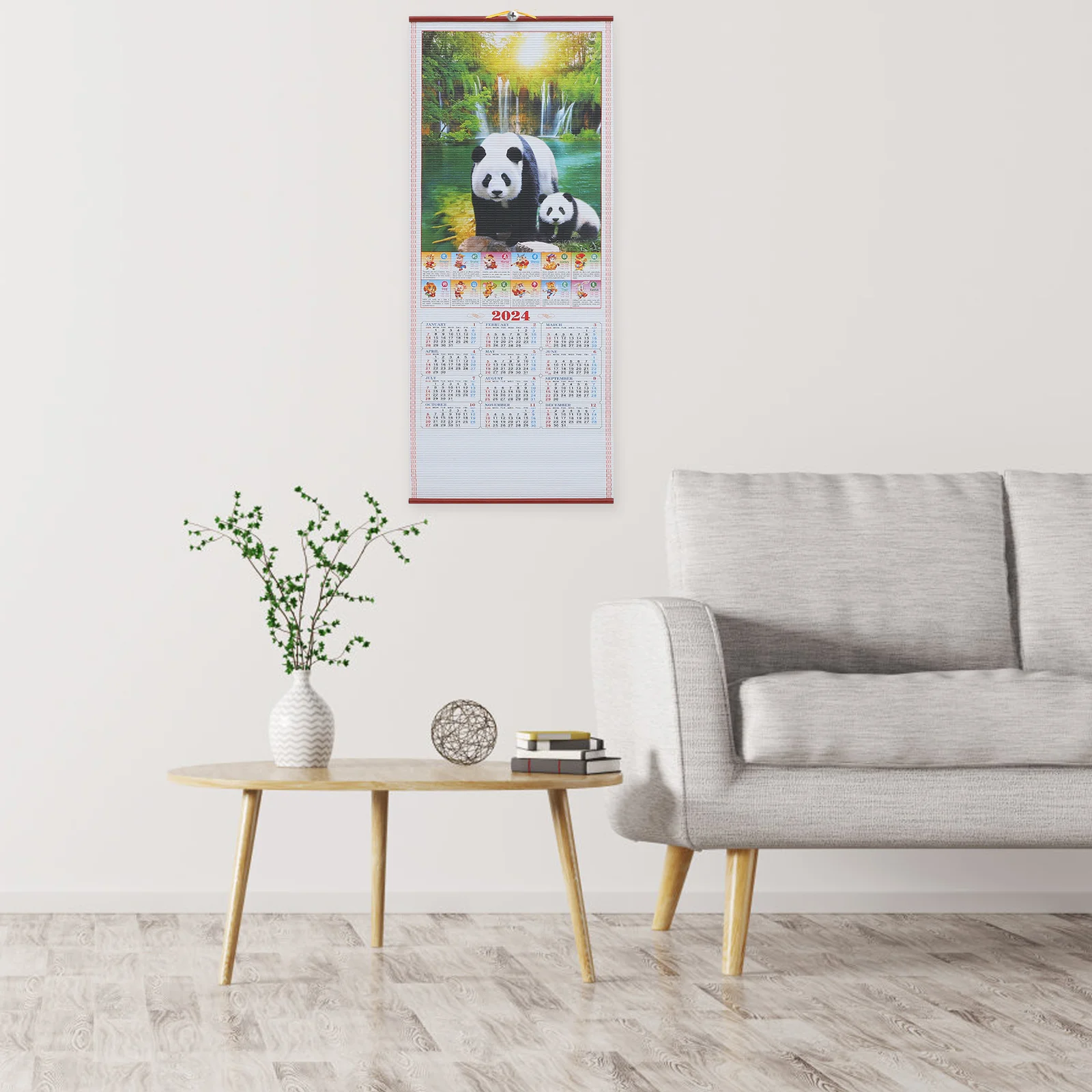 

Hanging Scroll Chinese Style Calendar Chinese Style Wall Home Lunar Lunar Calendar New Year Decorative Monthly Schedule