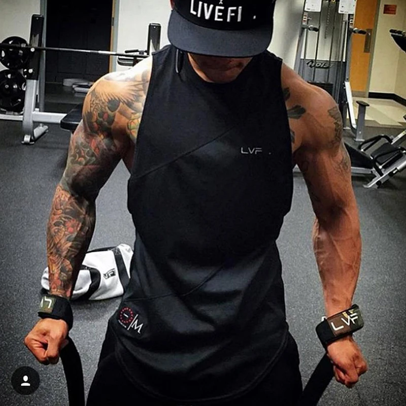 Men's Gym Tank Top Bodybuilding Singlet Fitness Sleeveless Vest Muscle Shirt Casual Cotton Top Workout Sports Vest Men Clothing