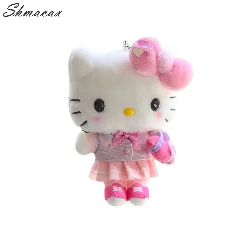 Lovely Hellokitty Plush Keychain Kawaii Anime Kt Backpack Pendant Soft Stuffed Cartoon Peluche Stuffed Doll Gift For Kid