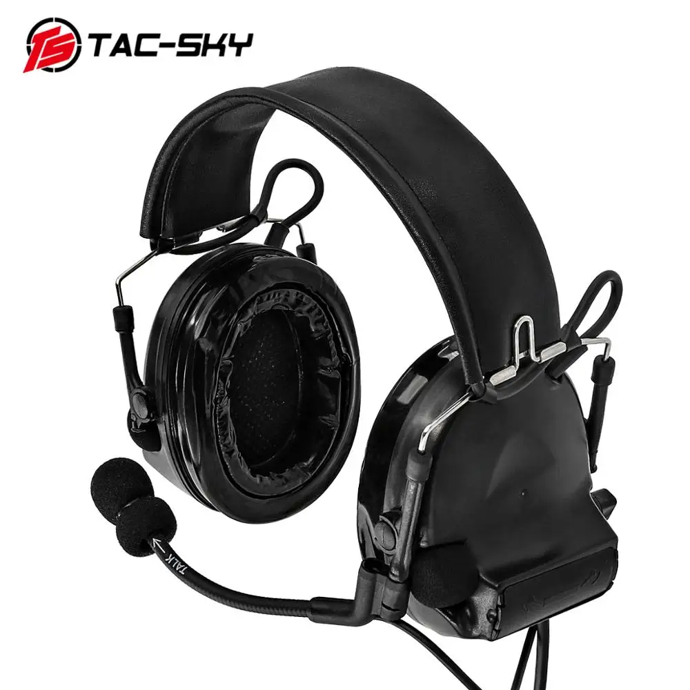 

TS TAC-SKY silicone earmuffs version COMTAC II shooting earmuffs outdoor sports noise-cancelling pickup tactical headphones BK