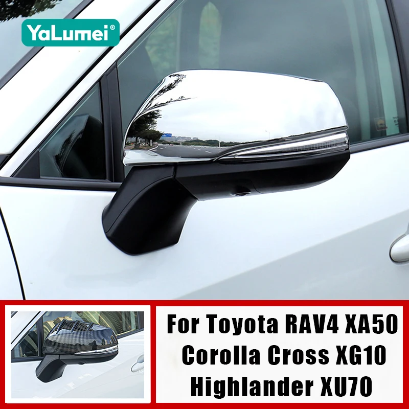 

For Toyota RAV4 XA50 Corolla Cross XG10 Highlander XU70 Kluger 2020 2021 2022 2023 2024 Car Rearview Mirror Cover Accessories
