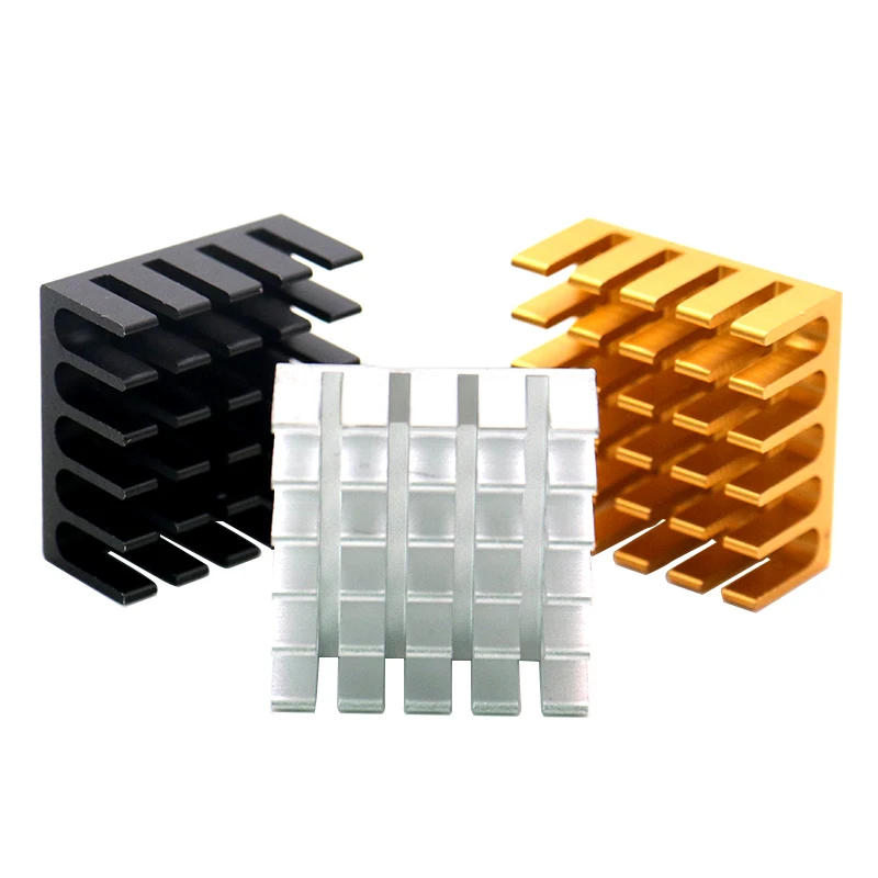 5PCS/Aluminum heat sink 22*22*10MM chip heat sink router CPU electronic heat sink silver/black/gold