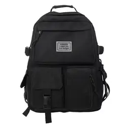 Backpack Large Capacity Light Simple Travel Bag Canvas Backpack Student School Bag Nylon Student Zipper Backpack