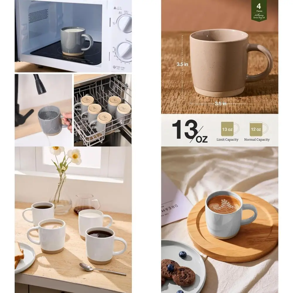 

14 oz Multicolored Mug Set for Coffee, Tea, and Milk - Milkyway Series