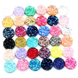 New Fashion 40pcs 8mm Mix AB Colors Natural ore Style Flat back Resin Cabochons For Bracelet Earrings accessories