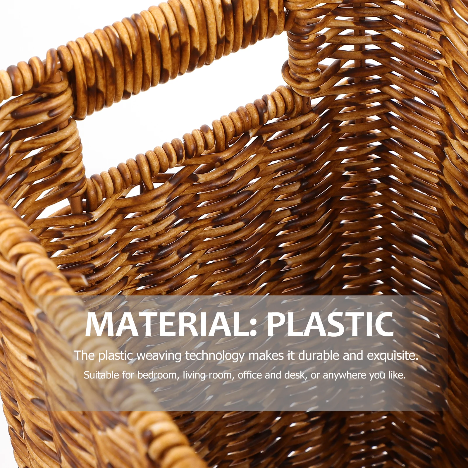 

Magazine Basket Storage Large Woven Coffee Table Wicker Organizer Deep Brown A Style Eco Material Living Room Kitchen