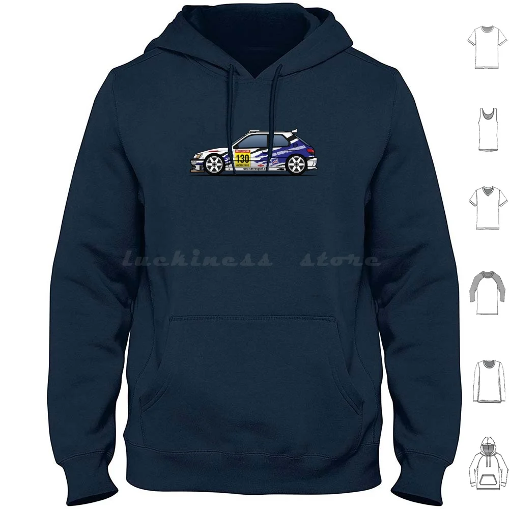 306 Maxi Kit Car Manuel Senra Hoodie cotton Long Sleeve Rally Dirt Rally Rally 306 306 Kitcar Kit Car Rally Maxi