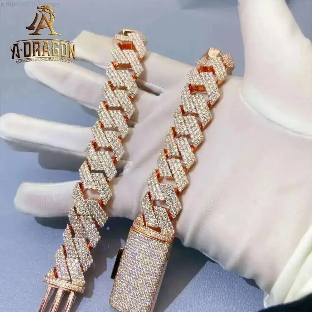 

Тестер бриллиантов 9-20 мм, серебро 925 пробы, Vvs, муассанит, бриллиант, ювелирные изделия в стиле хип-хоп на заказ, кубинская цепочка со льдом, первоначальное ожерелье