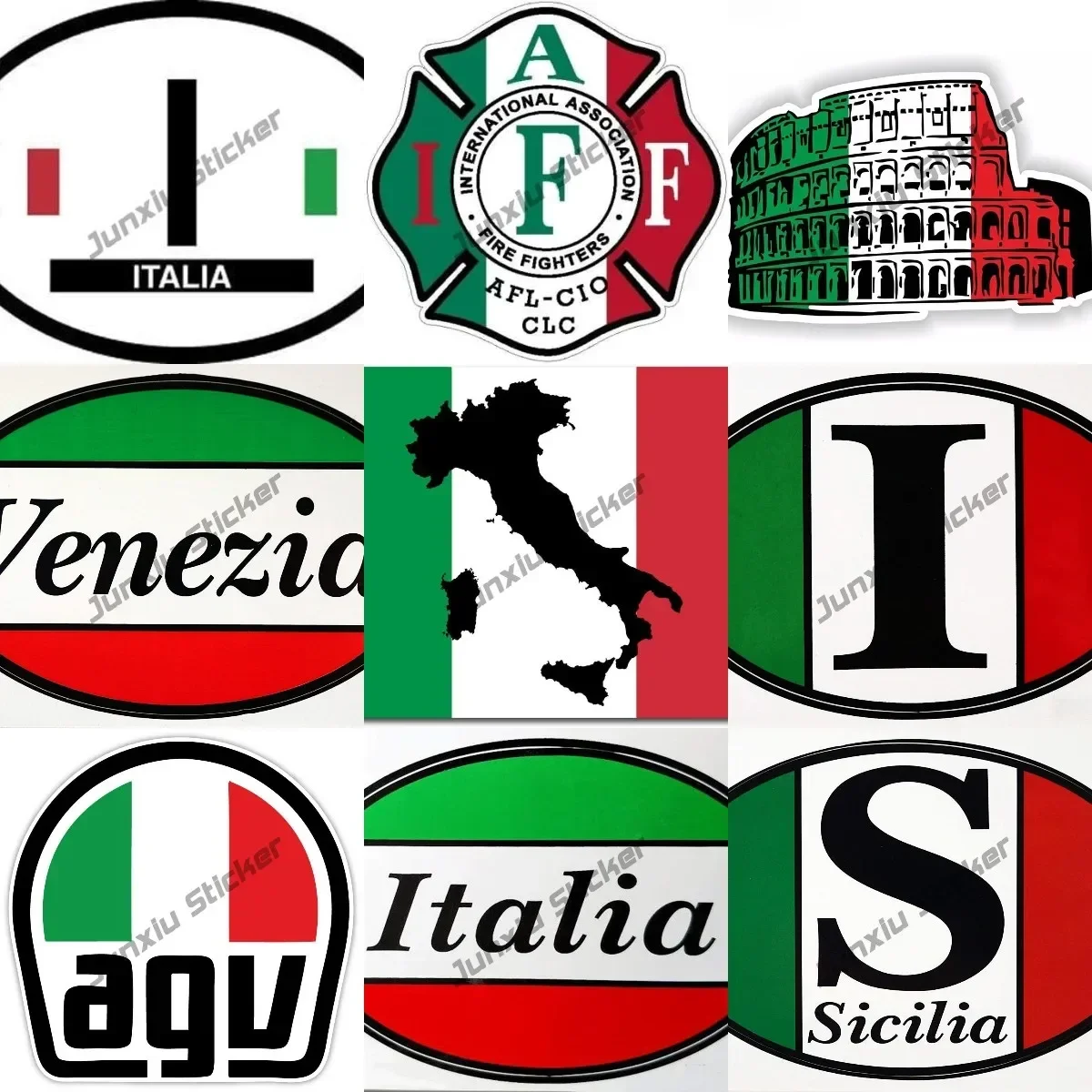 Italian Flag Outline Decal Roma Sicilia Venezia Napoli Italy Flag Car Bumper Sticker Italia Outdoor Scratch-Proof Accessories