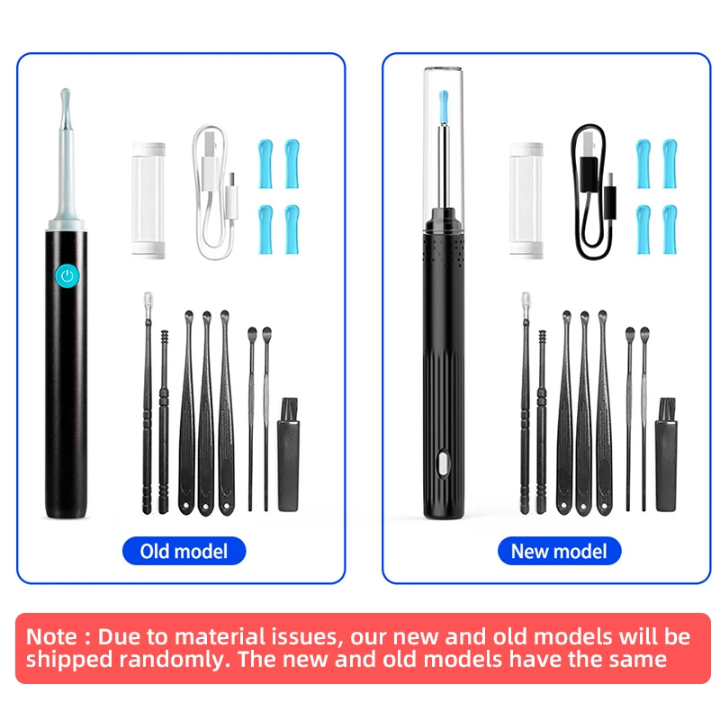 Wireless Visual หูกล้อง Endoscope เครื่องมือทําความสะอาดหูช้อนปลอดภัยซิลิโคน Earpick 5MP กล้อง EAR WAX Remover Luminous Otoscope