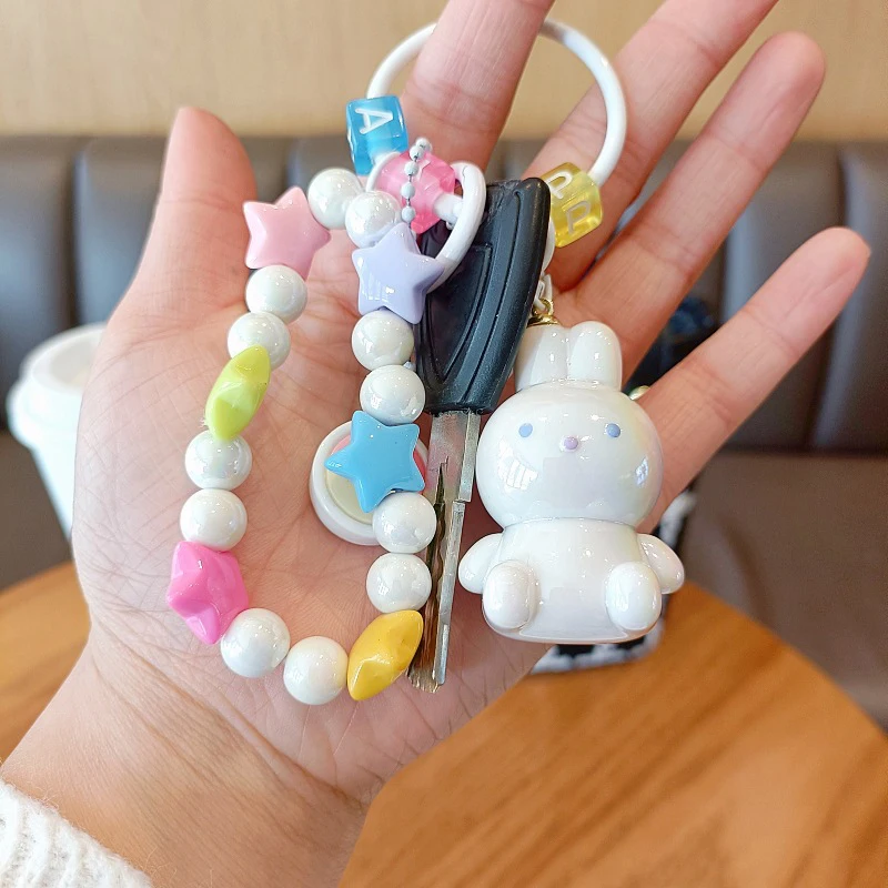 Kawaii Little Rabbit Beaded Phone Chain Cartoon Camera Chain Universal Mobile Phone Anti Loss Lanyard Backpack Decoration Gifts image 5