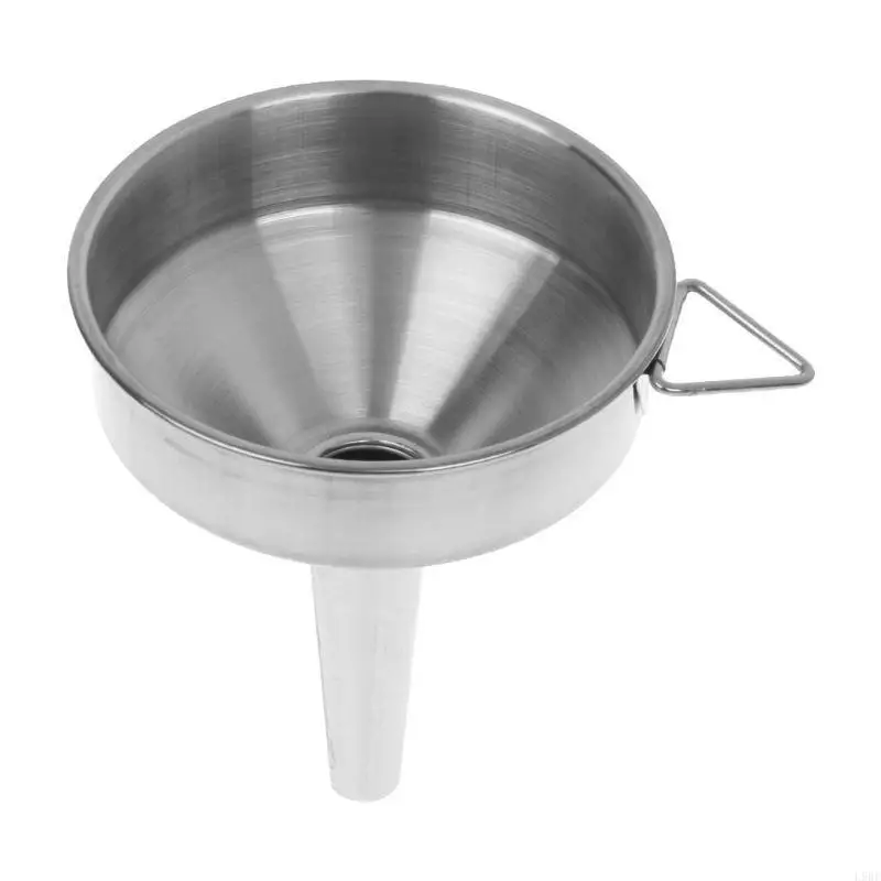 L9BE Practical Stainless Steel Wide Mouth Fill Liquid Wine Oil Honey Funnel Kitchen H