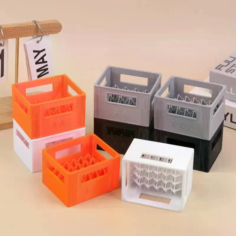 

Decor 3d Printed Beer Crate Style Battery Storage Case No 5 Aa 7 Aaa Basket Stackable Batteries Box Home