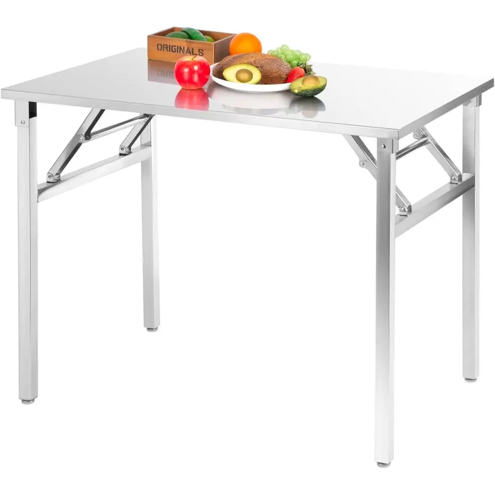 

Compact Stainless Steel Folding Table for Outdoor Camping, Picnic, and Party Use - Portable and Sturdy (36 x 24)