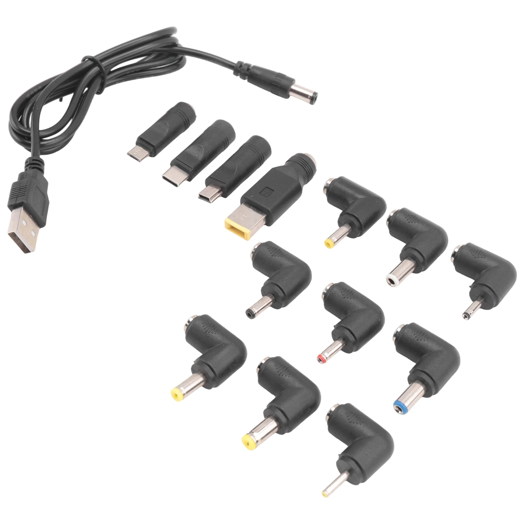 DT51 USB to DC Power Cable, 5.5x2.1mm Universal Charging Cord with 13 Interchangeable Plug Connectors for Laptop