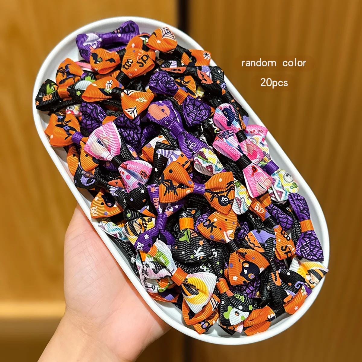 20 colors of random headwear, colorful Halloween bow hair clip