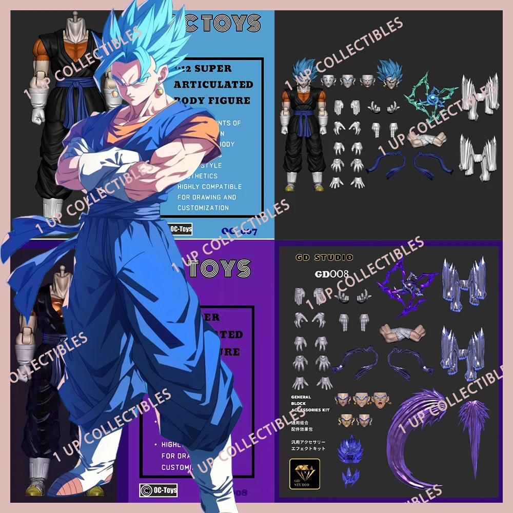 

OC TOYS YG STUDIO Vegetto 007 008 Aciton Figure Model Combo of Octoys 1/12 Super Saiyan Anime Figure Collection Statue Toy Gift