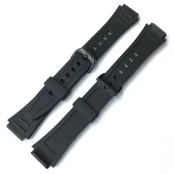남녀공용 스포츠 실리콘 스트랩 핀 버클 실리콘 시계 손목 밴드, 카시오 G 쇼크 W-800H W-217 AQ-S800W 소프트 시계 밴드