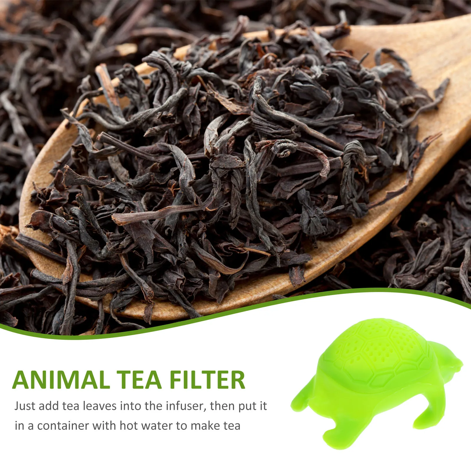 Silicone Turtle Tea Infuser Green Food Grade Silicone Funny Cartoon Loose Leaf Tea Strainer Filter Diffuser Kitchen Tools