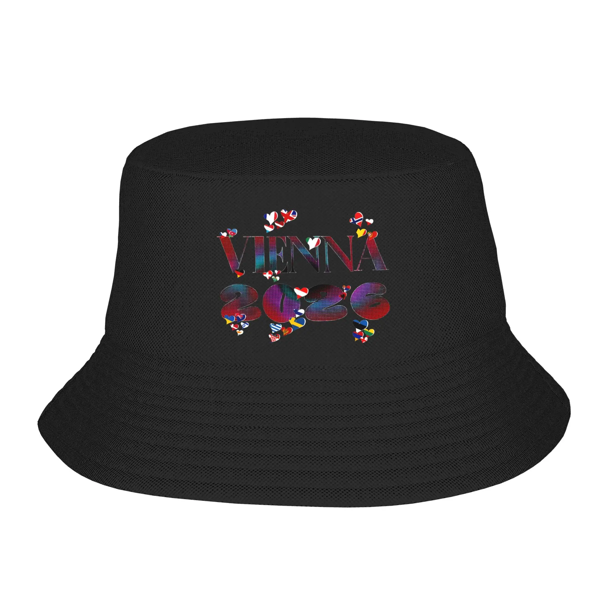 Men Women Kawaii Love Graphics Eurovision Vienna ESC 2026  Bucket Hats Merch  Bob Hats For Picnic Headwear Lightweight