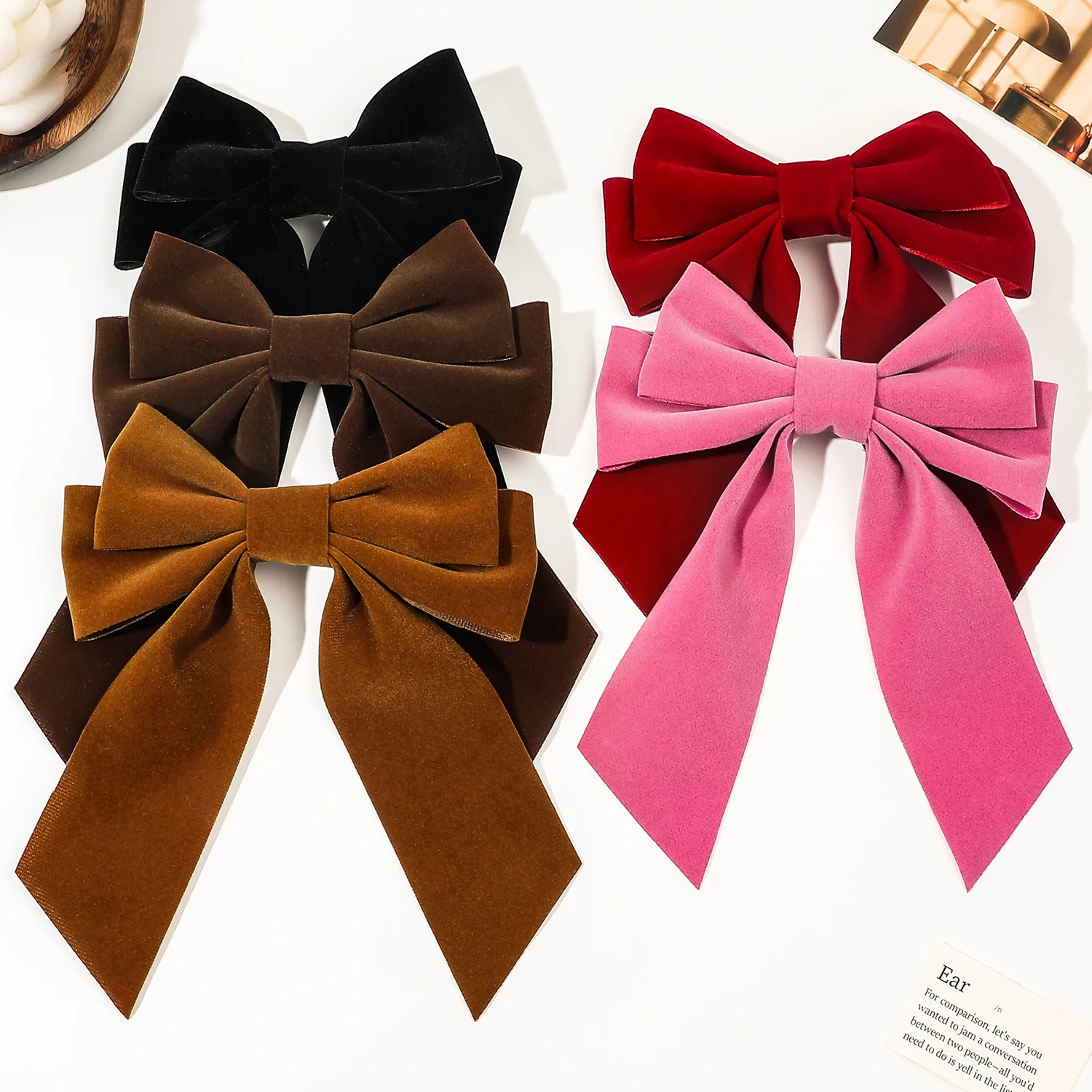 Velvet Large Bow Hairpins Women Girls Sweet Elegant Ribbons Hair Clip Korean Retro Hair Clips Hair Claw Claw Styling Accessories