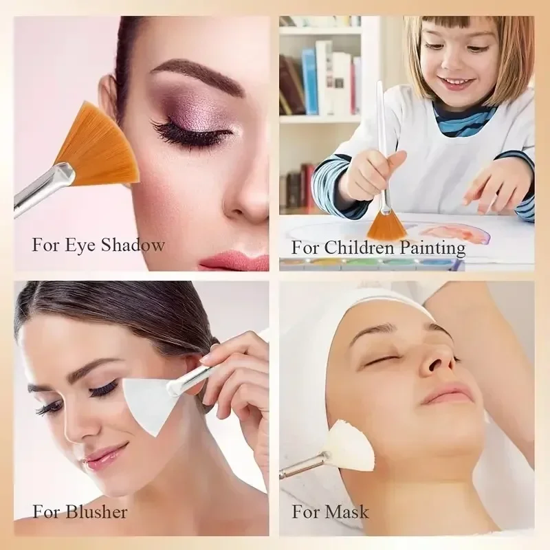 3/6/12 stücke Praktische Gesichts Pinsel Fan Form Pinsel Flach Kopf Gesicht Maske Applikator Weiche Tragbare Maske Pinsel kosmetische Werkzeuge