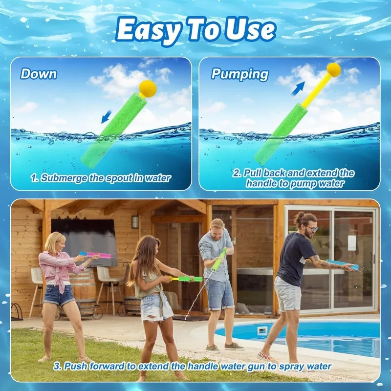 Foam Water Gun for Kids 20 Pieces Water Gun for Games Pool Garden Beach Outdoor Games 3+ Years Watergun Blaster Toy Party Gift