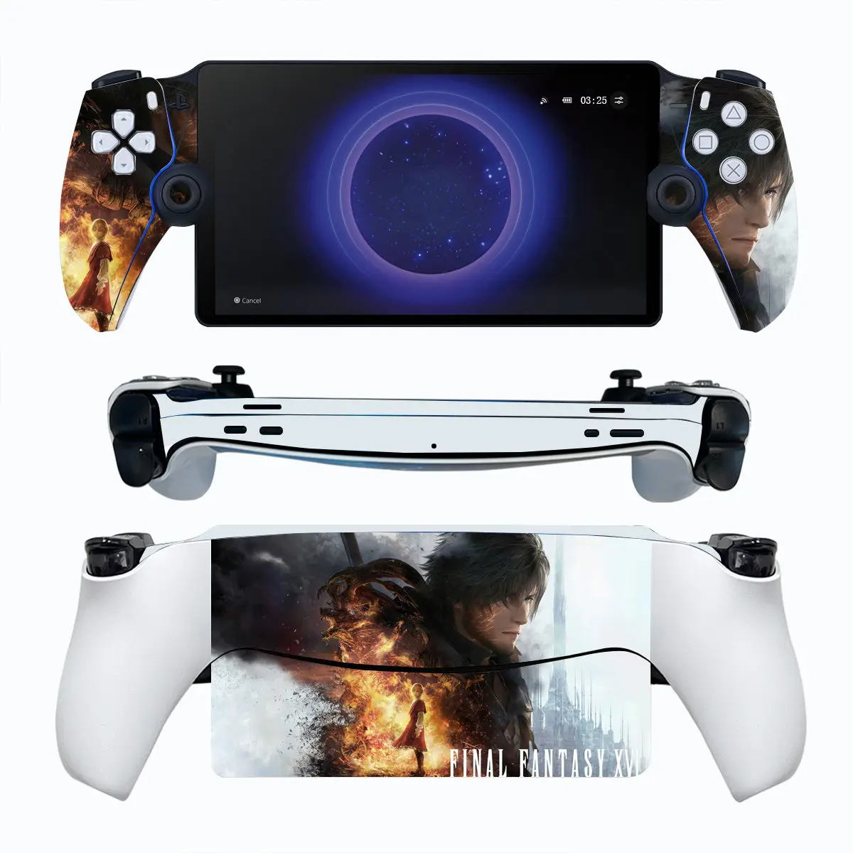 Pegatina de piel Final Fantasy para consola PS Portal y calcomanías de controlador, pieles de vinilo