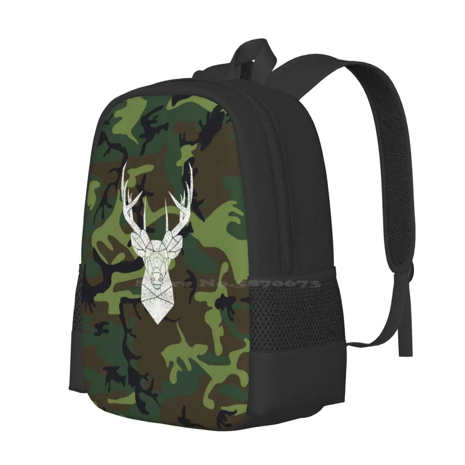 Eat Sleep Camp Repeat - Camo Deer Hot Sale Schoolbag Backpack Fashion Bags Eat Sleep Camp Repeat Deer Camping Is My Love I Love