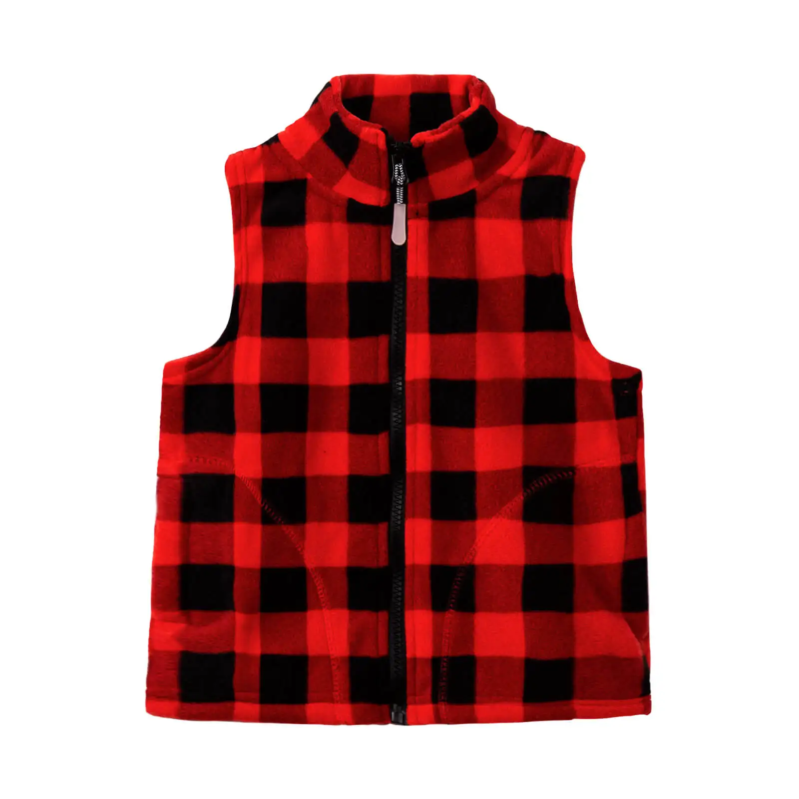 Mudkingdom Kids Vest Jackets Autumn Winter Fleece Children Outerwear Coats Lightweight Casual Cute Polka Dots Pattern Boys Girls