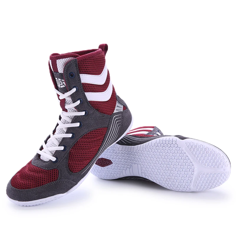 Unisex High Top Wrestling Boxing Shoes Breathable Mesh Anti Slip Ankle Support Sneakers for Kickboxing Gym Training Competition