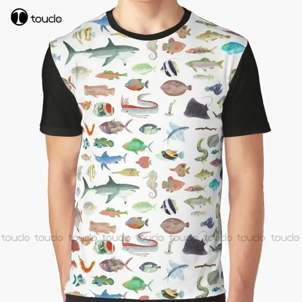 One Hundred Fish Graphic T-Shirt Digital Printing Tee Shirts Streetwear Xxs-5Xl New Popular Unisex Christmas Gift