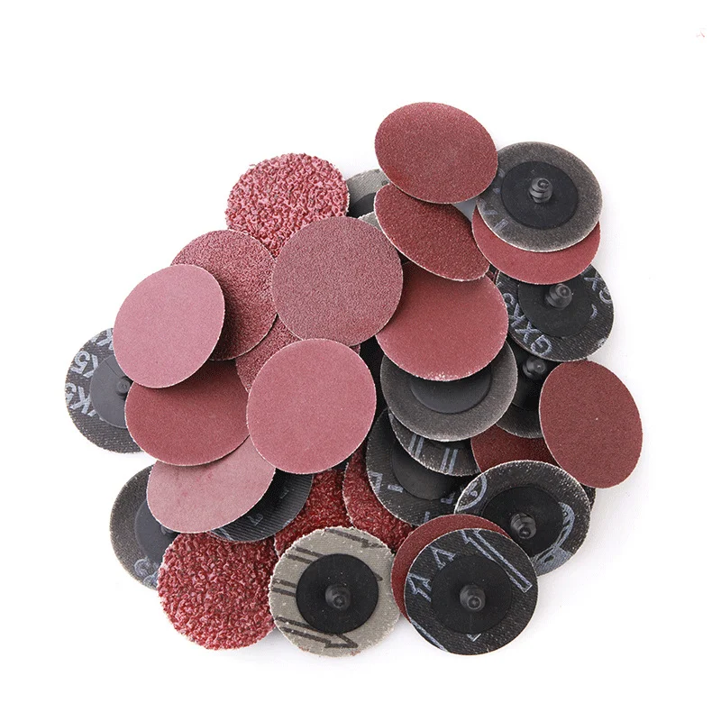 30 Pieces 2 Inch Sanding Discs with 1/4 Shank Holder 80 Grit Die Grinder Sanding Disc for Surface Prep Strip Grind Polish Finish