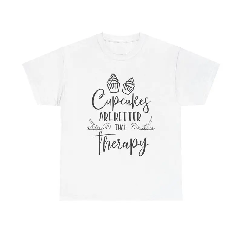 

Cupcakes Therapy T Shirt funny baking baker dessert foodie sweet tooth quote