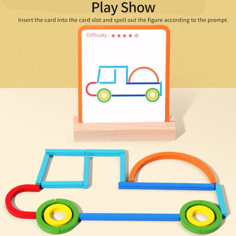 ไม้ Y4QA ไม้และของเล่นปริศนาโค้งสำหรับรูปทรงสีก่อนวัยเรียนการจับคู่การฝึกอบรมความรู้ความเข้าใจการศึกษาอาคารการศึกษาชุดของเล่น