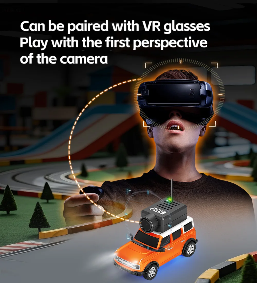 

Радиоуправляемые автомобили 9 Mimod 1:64 Mini 6405 HD-камера Гоночный автомобиль 120 ° Широкоугольный двойной контроль 2,4G 720P