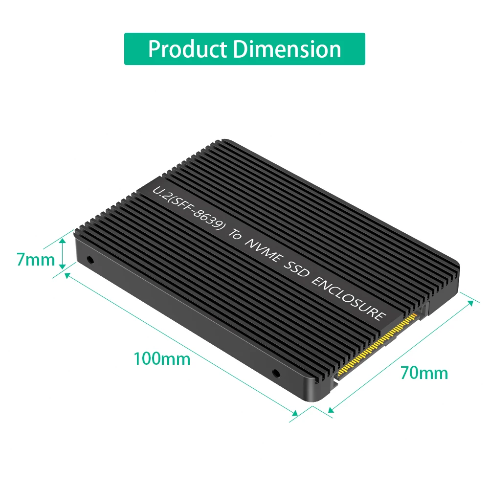 Nowa wersja adaptera M.2(NGFF) NVMe SSD na U.2 (SFF-8639) 2.5'' SSD z podkładką termiczną, konwertuje M.2 NVMe SSD na U.2, nie jest przeznaczony do SATA. — zdjęcie produktu 3