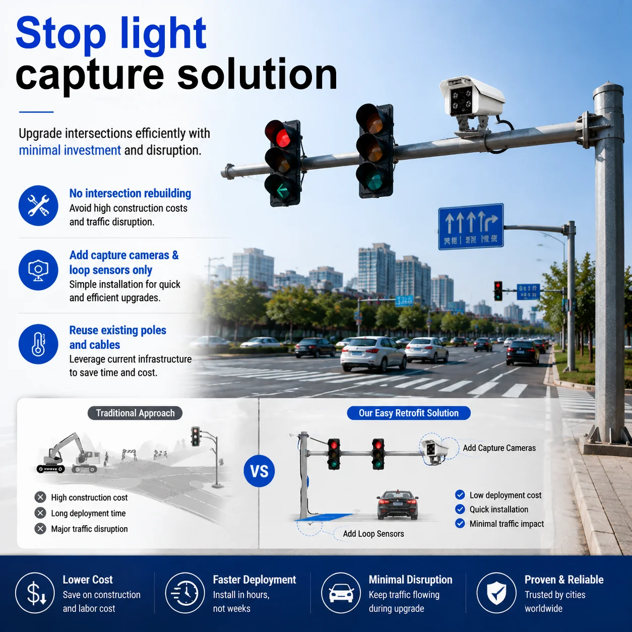 Smart Red Light Running Capture Camera / Stop Light Capture Solution On Sale / Red Light Violation Camera