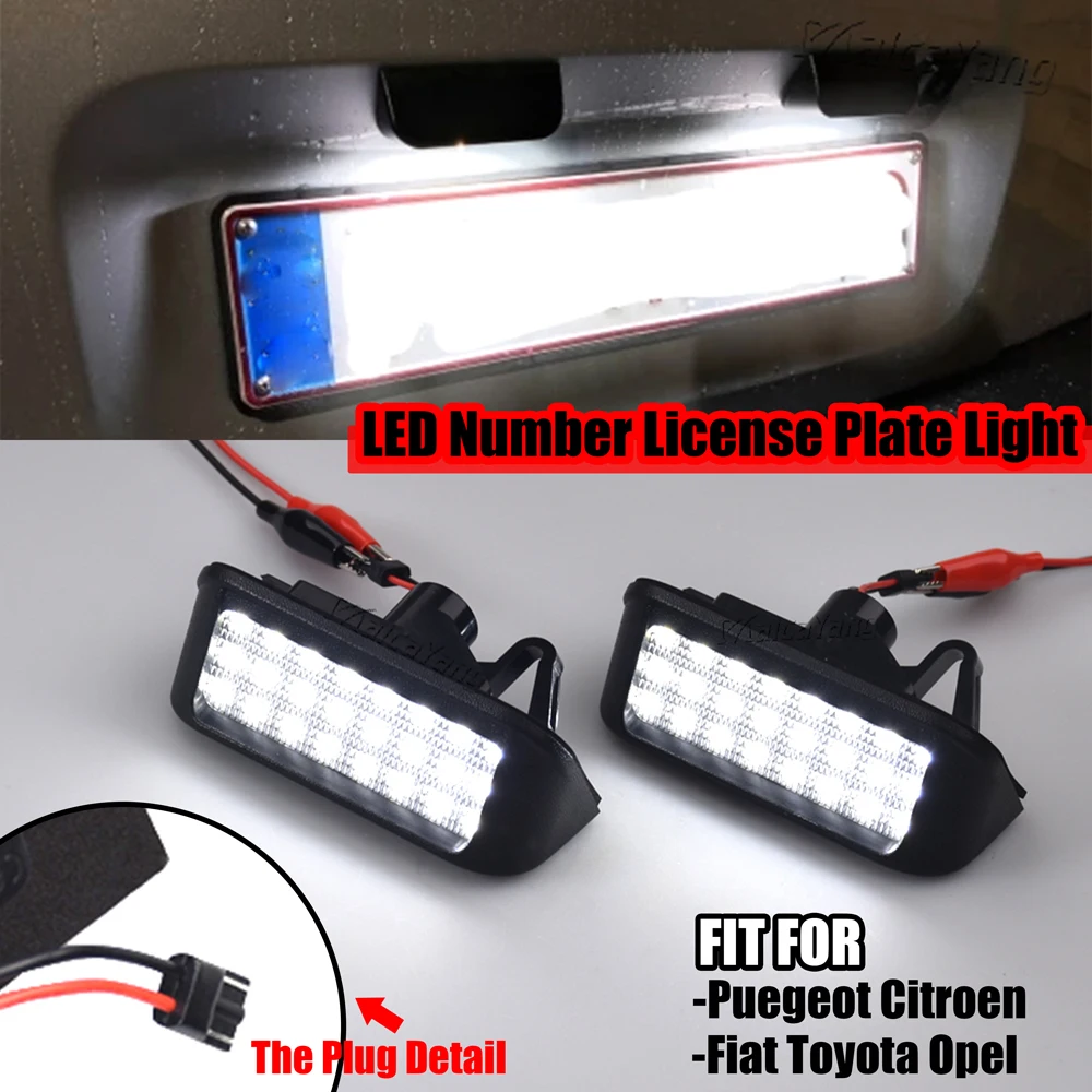 White LED Rear License Plate Light For Peugeot Expert Partner Traveller Rifter Ranch Citroen Berlingo Dispatch Jumpy Spacetourer