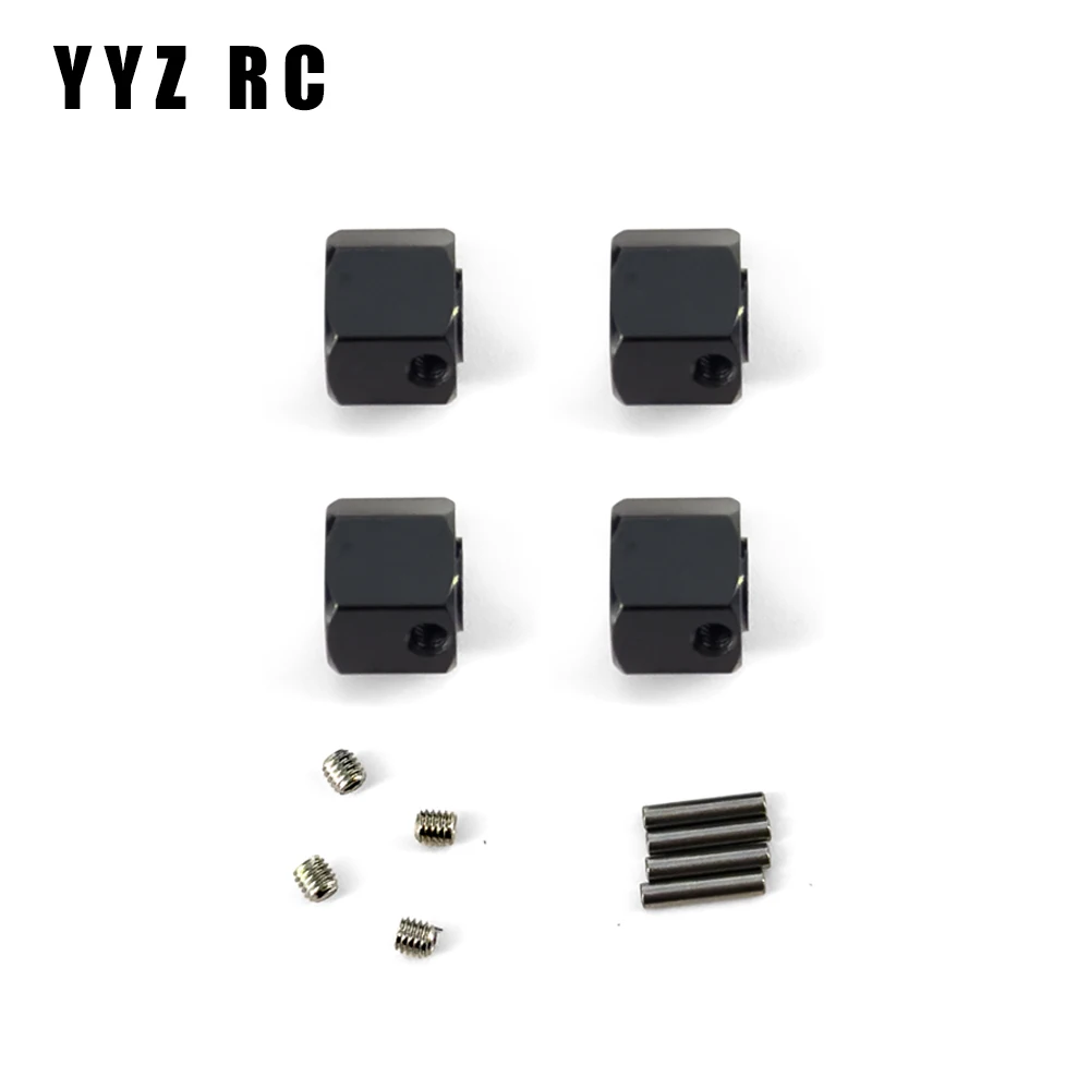 Bujes de rueda hexagonales de 12mm, Juego de 4 piezas, 9,5mm de altura, Metal para Axial Scx10 ii, piezas de actualización, Control remoto, Rc Crawler, accesorios para coche 1/10