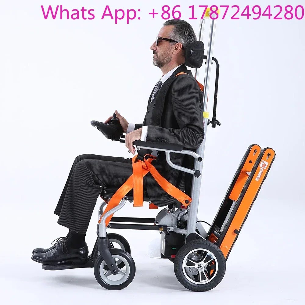 Adjustable Backrest Electric Stair Climbing Chair, Portable with Extended Thick Track