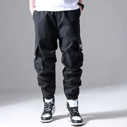 Men's Fashion Hip Hop Cargo Pants Multi-pocket Trendy Streetwear Solid Sweatpants Casual Cotton Joggers Male