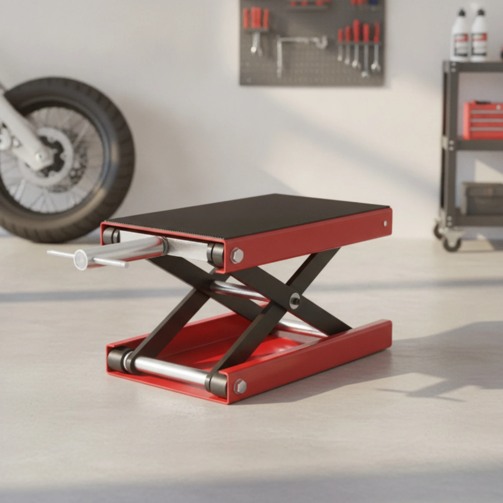 Motorcycle Scissor Lift Jack Compact Motorcycle Lift Jack Portable Stable for Mechanics, Garage, Workshop