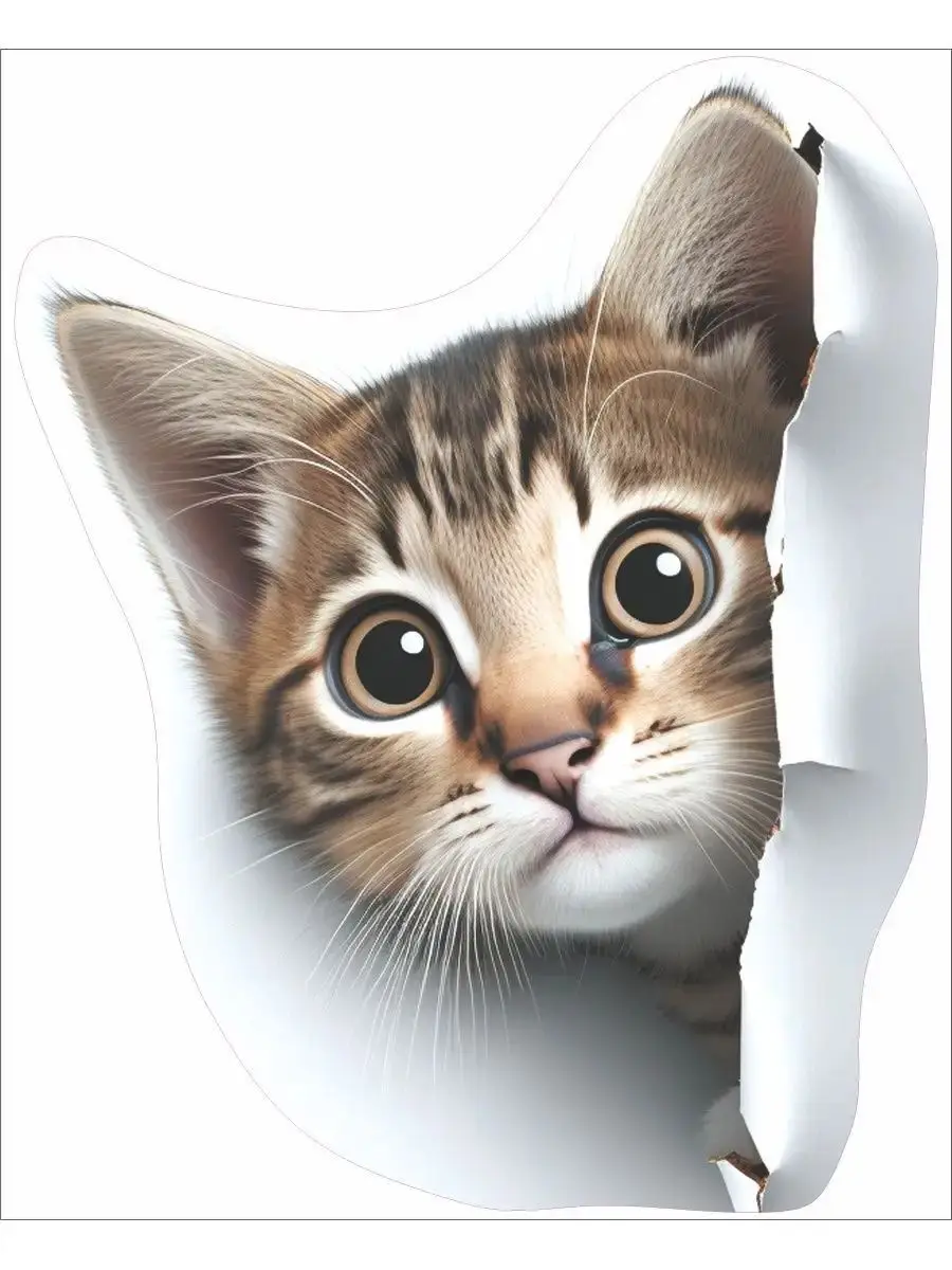 Kitten Peeking Pattern Wall Stickers Home Decor Decal for Bathroom Toilet Living Room Cabinet Fridge - Adorable Cat Theme AA596