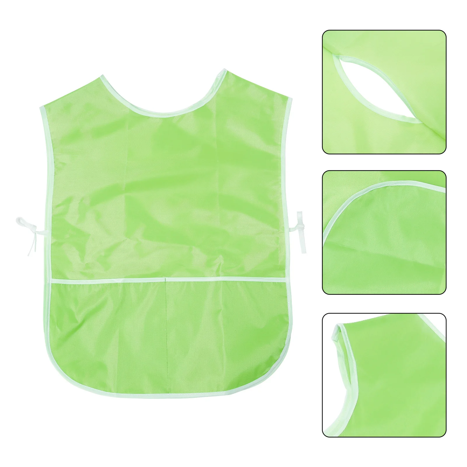 

1Pcs Waterproof Feeding Bib Pure Color Nylon Baby Smock Kindergarten Supplies Rice Pocket No Shrinkage Waterproof Feeding Bib